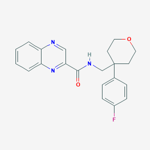 molecular formula C21H20FN3O2 B2717075 N-{[4-(4-fluorophenyl)oxan-4-yl]methyl}quinoxaline-2-carboxamide CAS No. 1251710-36-7
