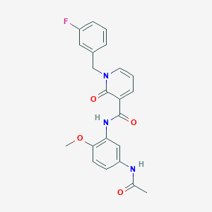 molecular formula C22H20FN3O4 B2717079 N-(5-acetamido-2-methoxyphenyl)-1-[(3-fluorophenyl)methyl]-2-oxo-1,2-dihydropyridine-3-carboxamide CAS No. 1005298-07-6