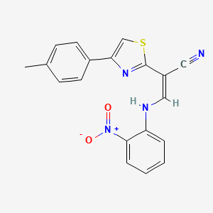 (Z)-3-((2-nitrophenyl)amino)-2-(4-(p-tolyl)thiazol-2-yl)acrylonitrile