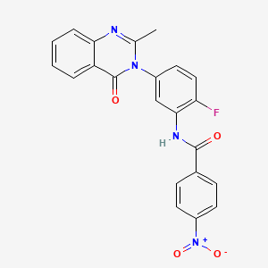 N-(2-fluoro-5-(2-methyl-4-oxoquinazolin-3(4H)-yl)phenyl)-4-nitrobenzamide