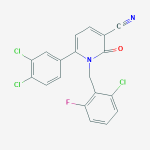 molecular formula C19H10Cl3FN2O B2717091 1-(2-Chloro-6-fluorobenzyl)-6-(3,4-dichlorophenyl)-2-oxo-1,2-dihydro-3-pyridinecarbonitrile CAS No. 252059-23-7