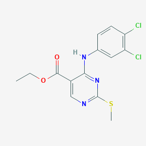 Ethyl 4-(3,4-dichloroanilino)-2-(methylsulfanyl)-5-pyrimidinecarboxylate