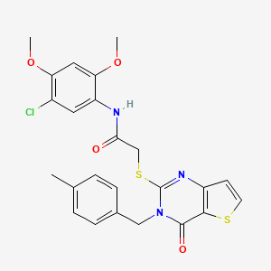 molecular formula C24H22ClN3O4S2 B2717097 N-(5-chloro-2,4-dimethoxyphenyl)-2-({3-[(4-methylphenyl)methyl]-4-oxo-3H,4H-thieno[3,2-d]pyrimidin-2-yl}sulfanyl)acetamide CAS No. 894241-14-6