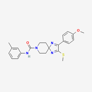 molecular formula C23H26N4O2S B2717099 2-(4-METHOXYPHENYL)-N-(3-METHYLPHENYL)-3-(METHYLSULFANYL)-1,4,8-TRIAZASPIRO[4.5]DECA-1,3-DIENE-8-CARBOXAMIDE CAS No. 894884-06-1