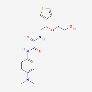 molecular formula C18H23N3O4S B2717105 N'-[4-(dimethylamino)phenyl]-N-[2-(2-hydroxyethoxy)-2-(thiophen-3-yl)ethyl]ethanediamide CAS No. 2034366-90-8