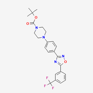 molecular formula C24H25F3N4O3 B2717107 Tert-butyl 4-(4-{5-[3-(trifluoromethyl)phenyl]-1,2,4-oxadiazol-3-yl}phenyl)piperazine-1-carboxylate CAS No. 1272756-41-8