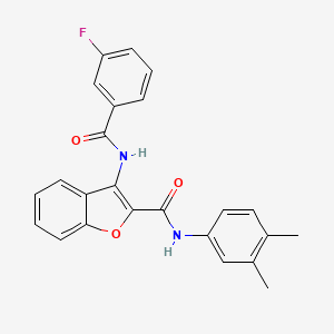 N-(3,4-dimethylphenyl)-3-(3-fluorobenzamido)benzofuran-2-carboxamide