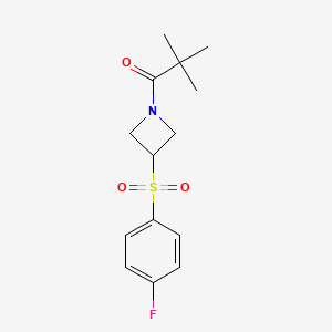 B2717134 1-(3-((4-Fluorophenyl)sulfonyl)azetidin-1-yl)-2,2-dimethylpropan-1-one CAS No. 1797838-85-7