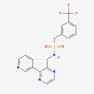 molecular formula C18H15F3N4O2S B2717148 N-{[3-(pyridin-3-yl)pyrazin-2-yl]methyl}-1-[3-(trifluoromethyl)phenyl]methanesulfonamide CAS No. 2097867-26-8