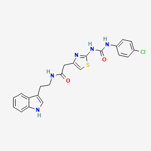 molecular formula C22H20ClN5O2S B2717155 N-(2-(1H-indol-3-yl)ethyl)-2-(2-(3-(4-chlorophenyl)ureido)thiazol-4-yl)acetamide CAS No. 897620-99-4