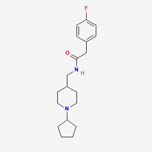 molecular formula C19H27FN2O B2717156 N-[(1-cyclopentylpiperidin-4-yl)methyl]-2-(4-fluorophenyl)acetamide CAS No. 954020-20-3