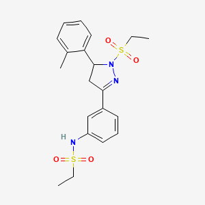 N-[3-[2-ethylsulfonyl-3-(2-methylphenyl)-3,4-dihydropyrazol-5-yl]phenyl]ethanesulfonamide