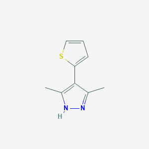 molecular formula C9H10N2S B2717180 3,5-dimethyl-4-(thiophen-2-yl)-1H-pyrazole CAS No. 51463-85-5