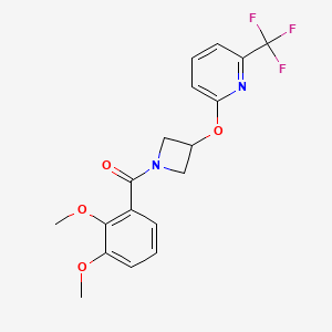 molecular formula C18H17F3N2O4 B2717183 2-{[1-(2,3-dimethoxybenzoyl)azetidin-3-yl]oxy}-6-(trifluoromethyl)pyridine CAS No. 2034250-10-5
