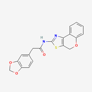 molecular formula C19H14N2O4S B2717188 2-(benzo[d][1,3]dioxol-5-yl)-N-(4H-chromeno[4,3-d]thiazol-2-yl)acetamide CAS No. 922066-23-7