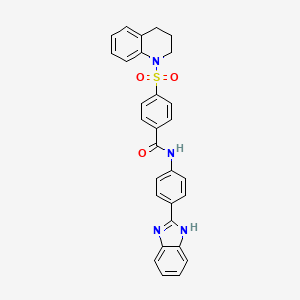 molecular formula C29H24N4O3S B2717196 N-[4-(1H-1,3-benzodiazol-2-yl)phenyl]-4-(1,2,3,4-tetrahydroquinoline-1-sulfonyl)benzamide CAS No. 441290-16-0