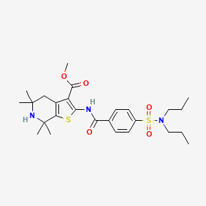 molecular formula C26H37N3O5S2 B2717207 methyl 2-(4-(N,N-dipropylsulfamoyl)benzamido)-5,5,7,7-tetramethyl-4,5,6,7-tetrahydrothieno[2,3-c]pyridine-3-carboxylate CAS No. 449782-49-4