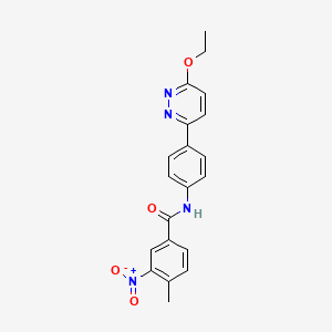 molecular formula C20H18N4O4 B2717237 N-[4-(6-ethoxypyridazin-3-yl)phenyl]-4-methyl-3-nitrobenzamide CAS No. 941941-16-8