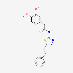 molecular formula C19H19N3O3S2 B2717245 N-(5-(benzylthio)-1,3,4-thiadiazol-2-yl)-2-(3,4-dimethoxyphenyl)acetamide CAS No. 477215-67-1