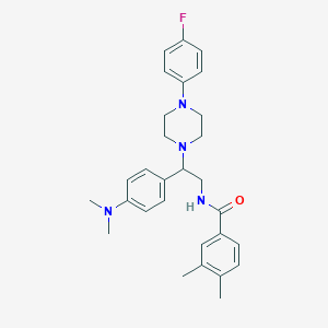 molecular formula C29H35FN4O B2717264 N-{2-[4-(dimethylamino)phenyl]-2-[4-(4-fluorophenyl)piperazin-1-yl]ethyl}-3,4-dimethylbenzamide CAS No. 946315-80-6