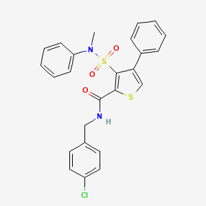 molecular formula C25H21ClN2O3S2 B2717277 N-[(4-chlorophenyl)methyl]-3-[methyl(phenyl)sulfamoyl]-4-phenylthiophene-2-carboxamide CAS No. 1105248-34-7