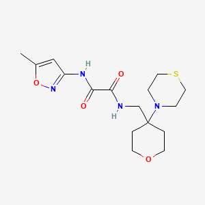 molecular formula C16H24N4O4S B2717319 N-(5-methyl-1,2-oxazol-3-yl)-N'-{[4-(thiomorpholin-4-yl)oxan-4-yl]methyl}ethanediamide CAS No. 2415503-30-7