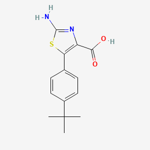 molecular formula C14H16N2O2S B2717321 2-amino-5-(4-tert-butylphenyl)-1,3-thiazole-4-carboxylic acid CAS No. 923176-65-2