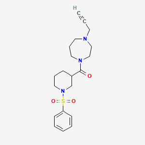 B2717344 1-[1-(Benzenesulfonyl)piperidine-3-carbonyl]-4-(prop-2-yn-1-yl)-1,4-diazepane CAS No. 2094389-74-7