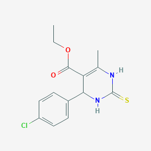 molecular formula C14H15ClN2O2S B2717346 Ethyl 4-(4-chlorophenyl)-6-methyl-2-thioxo-1,2,3,4-tetrahydropyrimidine-5-carboxylate CAS No. 154866-92-9
