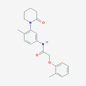 molecular formula C21H24N2O3 B2717372 N-[4-methyl-3-(2-oxopiperidin-1-yl)phenyl]-2-(2-methylphenoxy)acetamide CAS No. 941979-50-6