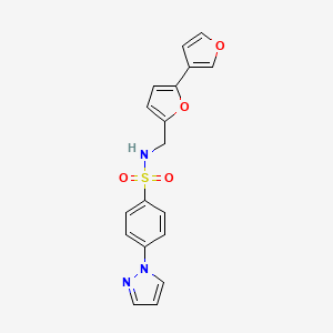 molecular formula C18H15N3O4S B2717381 N-([2,3'-bifuran]-5-ylmethyl)-4-(1H-pyrazol-1-yl)benzenesulfonamide CAS No. 2034442-68-5