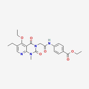 molecular formula C23H26N4O6 B2717383 ethyl 4-(2-{5-ethoxy-6-ethyl-1-methyl-2,4-dioxo-1H,2H,3H,4H-pyrido[2,3-d]pyrimidin-3-yl}acetamido)benzoate CAS No. 1005303-63-8