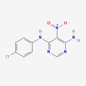 molecular formula C10H8ClN5O2 B2717432 N4-(4-chlorophenyl)-5-nitropyrimidine-4,6-diamine CAS No. 103027-82-3