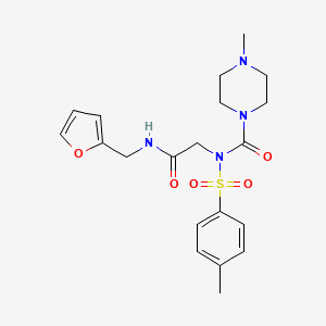 molecular formula C20H26N4O5S B2717452 N-(2-((furan-2-ylmethyl)amino)-2-oxoethyl)-4-methyl-N-tosylpiperazine-1-carboxamide CAS No. 899949-09-8