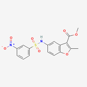 molecular formula C17H14N2O7S B2717459 METHYL 2-METHYL-5-(3-NITROBENZENESULFONAMIDO)-1-BENZOFURAN-3-CARBOXYLATE CAS No. 330664-87-4