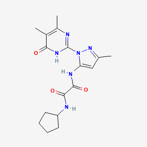 molecular formula C17H22N6O3 B2717467 N1-cyclopentyl-N2-(1-(4,5-dimethyl-6-oxo-1,6-dihydropyrimidin-2-yl)-3-methyl-1H-pyrazol-5-yl)oxalamide CAS No. 1013984-90-1