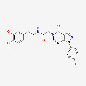 molecular formula C23H22FN5O4 B2717478 N-(3,4-dimethoxyphenethyl)-2-(1-(4-fluorophenyl)-4-oxo-1H-pyrazolo[3,4-d]pyrimidin-5(4H)-yl)acetamide CAS No. 852450-77-2