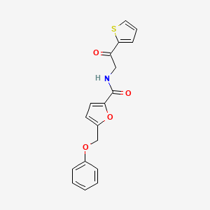 molecular formula C18H15NO4S B2717481 N-[2-oxo-2-(thiophen-2-yl)ethyl]-5-(phenoxymethyl)furan-2-carboxamide CAS No. 878694-89-4