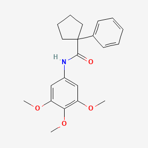 molecular formula C21H25NO4 B2717536 1-phenyl-N-(3,4,5-trimethoxyphenyl)cyclopentane-1-carboxamide CAS No. 1022331-82-3