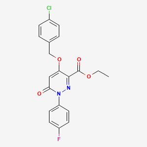 Ethyl 4-((4-chlorobenzyl)oxy)-1-(4-fluorophenyl)-6-oxo-1,6-dihydropyridazine-3-carboxylate