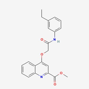 molecular formula C21H20N2O4 B2717615 METHYL 4-{[(3-ETHYLPHENYL)CARBAMOYL]METHOXY}QUINOLINE-2-CARBOXYLATE CAS No. 1358328-62-7