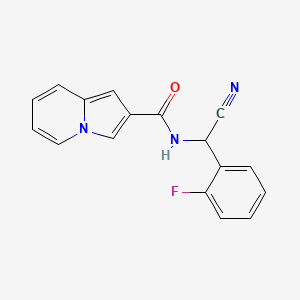 molecular formula C17H12FN3O B2717662 N-[Cyano-(2-fluorophenyl)methyl]indolizine-2-carboxamide CAS No. 1384743-90-1