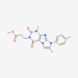 B2717691 methyl 3-(1,7-dimethyl-2,4-dioxo-8-(p-tolyl)-1H-imidazo[2,1-f]purin-3(2H,4H,8H)-yl)propanoate CAS No. 887464-97-3