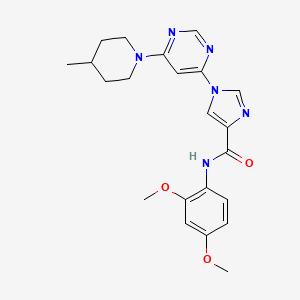 molecular formula C22H26N6O3 B2717703 N-(2,4-dimethoxyphenyl)-1-[6-(4-methylpiperidin-1-yl)pyrimidin-4-yl]-1H-imidazole-4-carboxamide CAS No. 1251678-89-3