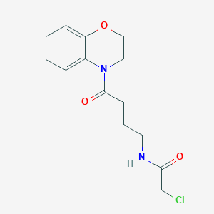 molecular formula C14H17ClN2O3 B2717739 2-Chloro-N-[4-(2,3-dihydro-1,4-benzoxazin-4-yl)-4-oxobutyl]acetamide CAS No. 2411278-34-5