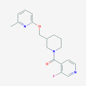 molecular formula C18H20FN3O2 B2717746 3-Fluoro-4-(3-{[(6-methylpyridin-2-yl)oxy]methyl}piperidine-1-carbonyl)pyridine CAS No. 2379994-04-2