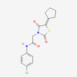 molecular formula C16H15ClN2O3S B2717755 N-(4-chlorophenyl)-2-(5-cyclopentylidene-2,4-dioxo-1,3-thiazolidin-3-yl)acetamide CAS No. 898646-45-2