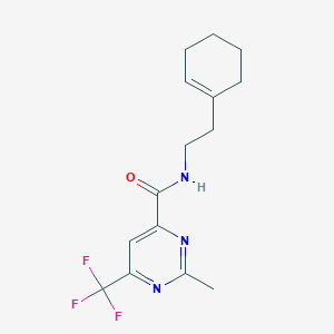 molecular formula C15H18F3N3O B2717770 N-[2-(cyclohex-1-en-1-yl)ethyl]-2-methyl-6-(trifluoromethyl)pyrimidine-4-carboxamide CAS No. 2415620-83-4