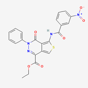 molecular formula C22H16N4O6S B2717795 Ethyl 5-(3-nitrobenzamido)-4-oxo-3-phenyl-3,4-dihydrothieno[3,4-d]pyridazine-1-carboxylate CAS No. 851947-32-5