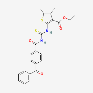 molecular formula C24H22N2O4S2 B2717818 ethyl 2-({[(4-benzoylphenyl)formamido]methanethioyl}amino)-4,5-dimethylthiophene-3-carboxylate CAS No. 391896-57-4